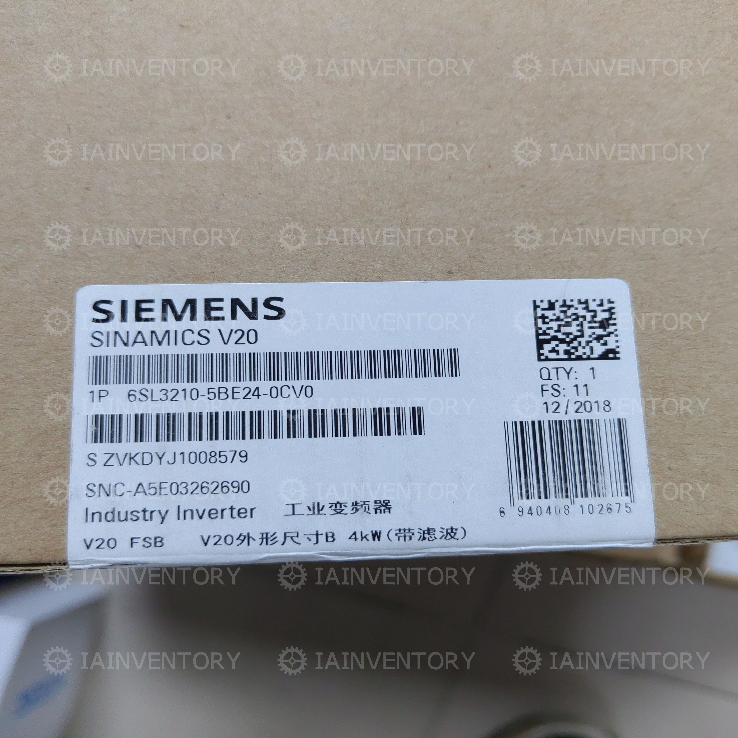 SIEMENS 6SL3210-5BE24-0CV0