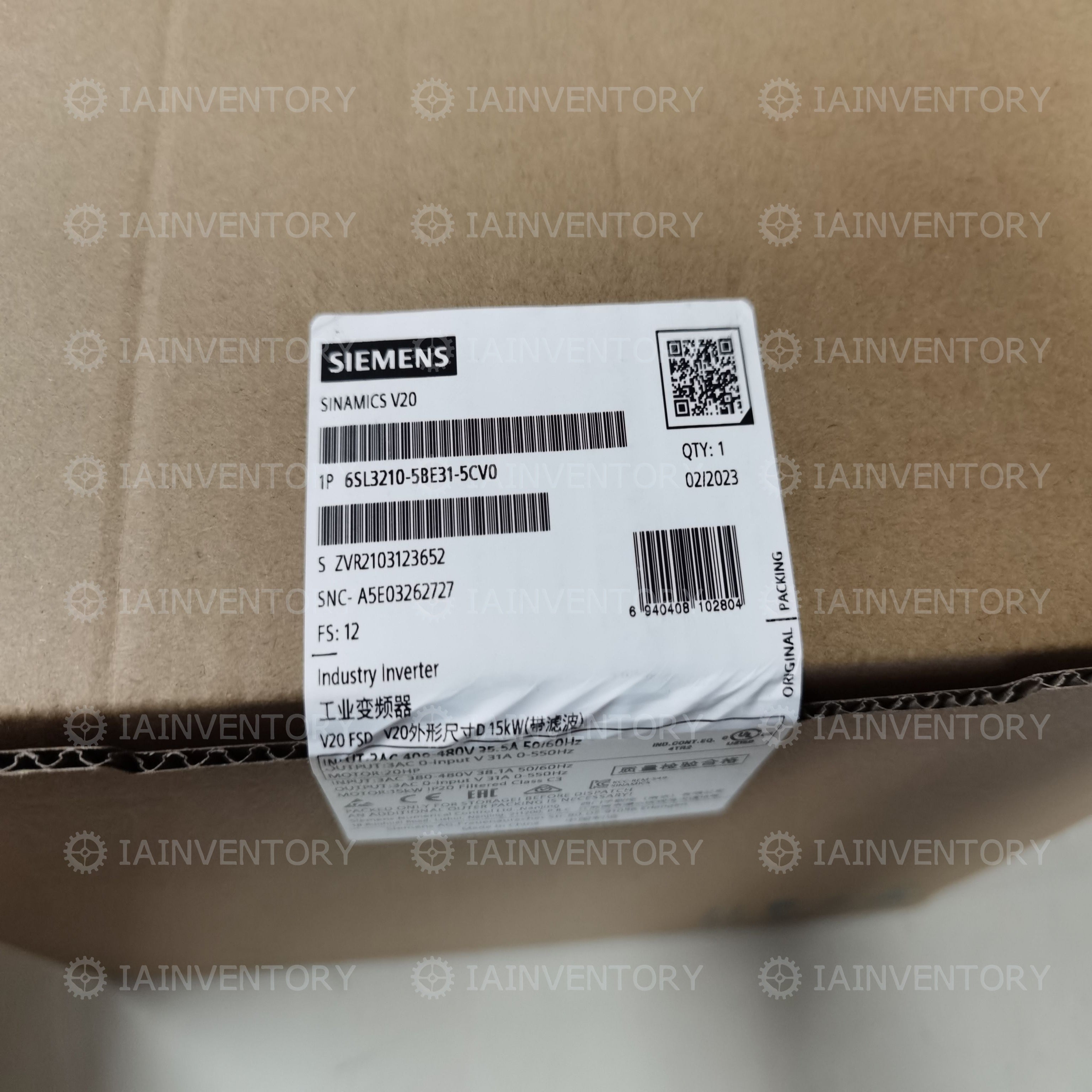 Siemens 6SL3210-5BE31-5CV0