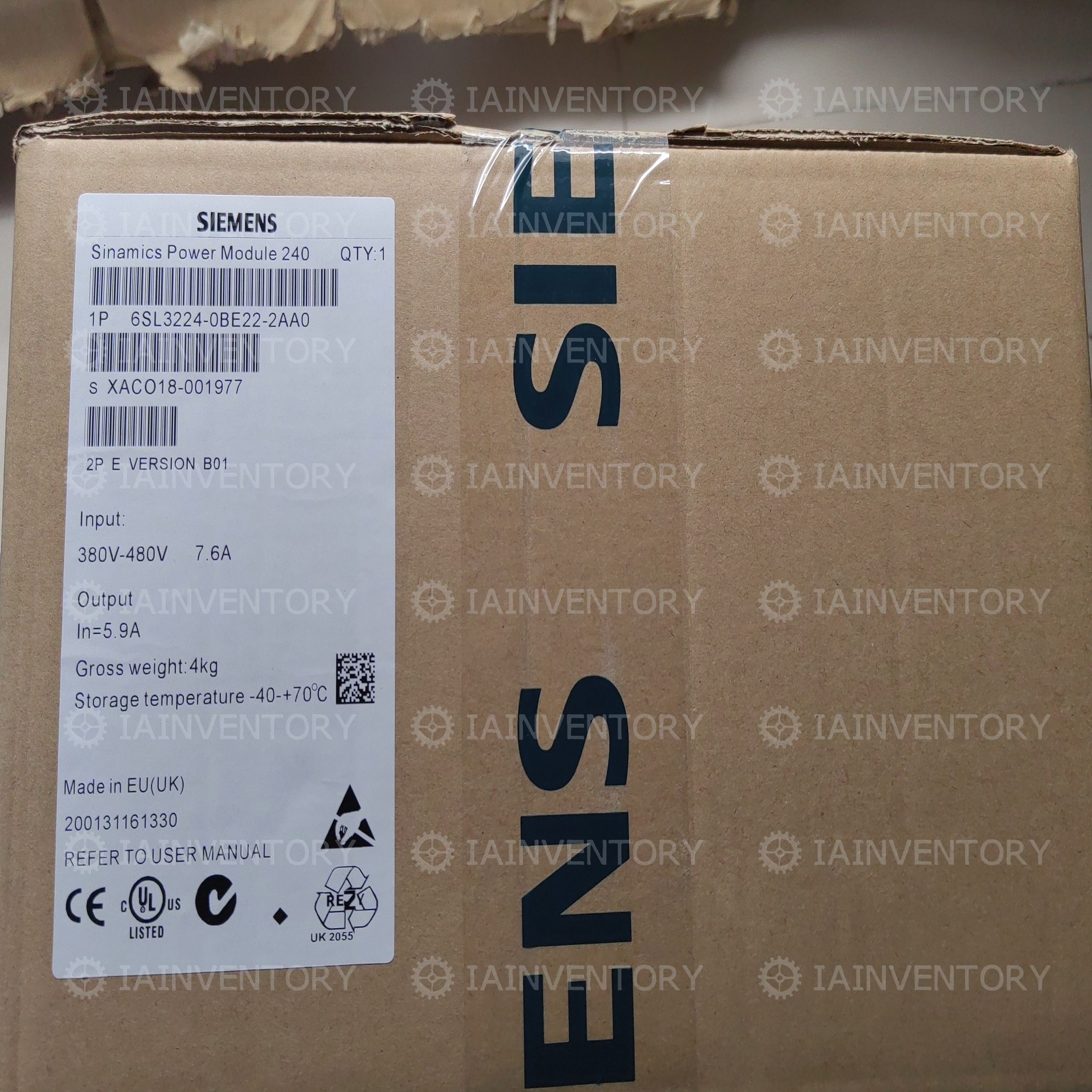 Siemens 6SL3224-0BE22-2AA0 6SL3 224-0BE22-2AA0 Inverter 2.2kw