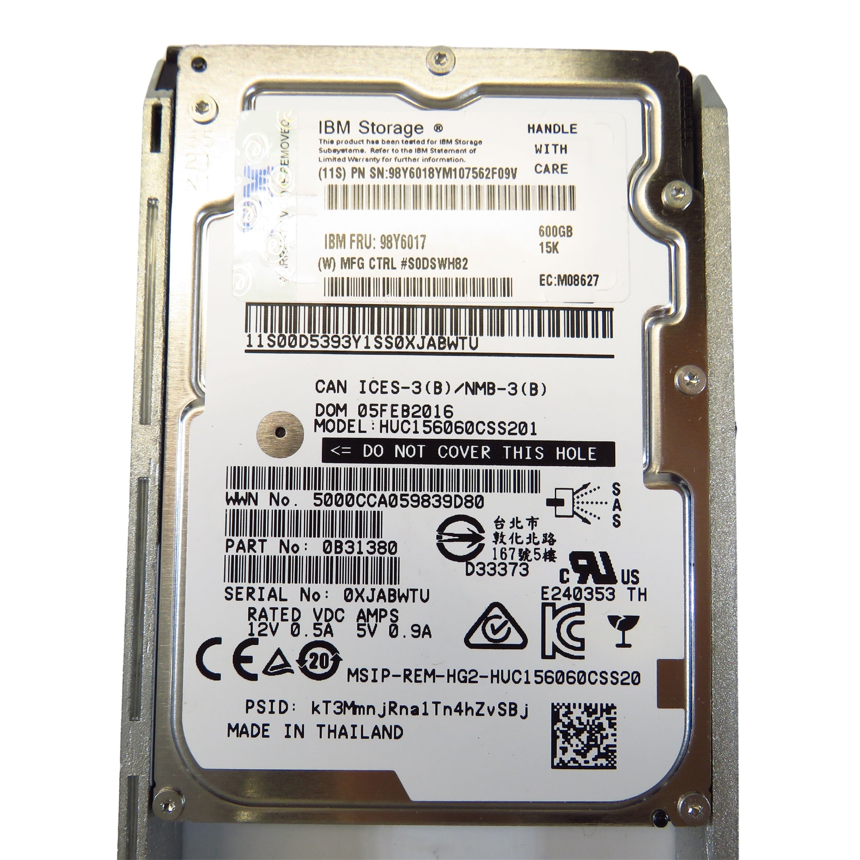 IBM 98Y6017 600GB 15K RPM 2.5" SAS 6Gbps SED HDD Hard Drive (Refurbished)