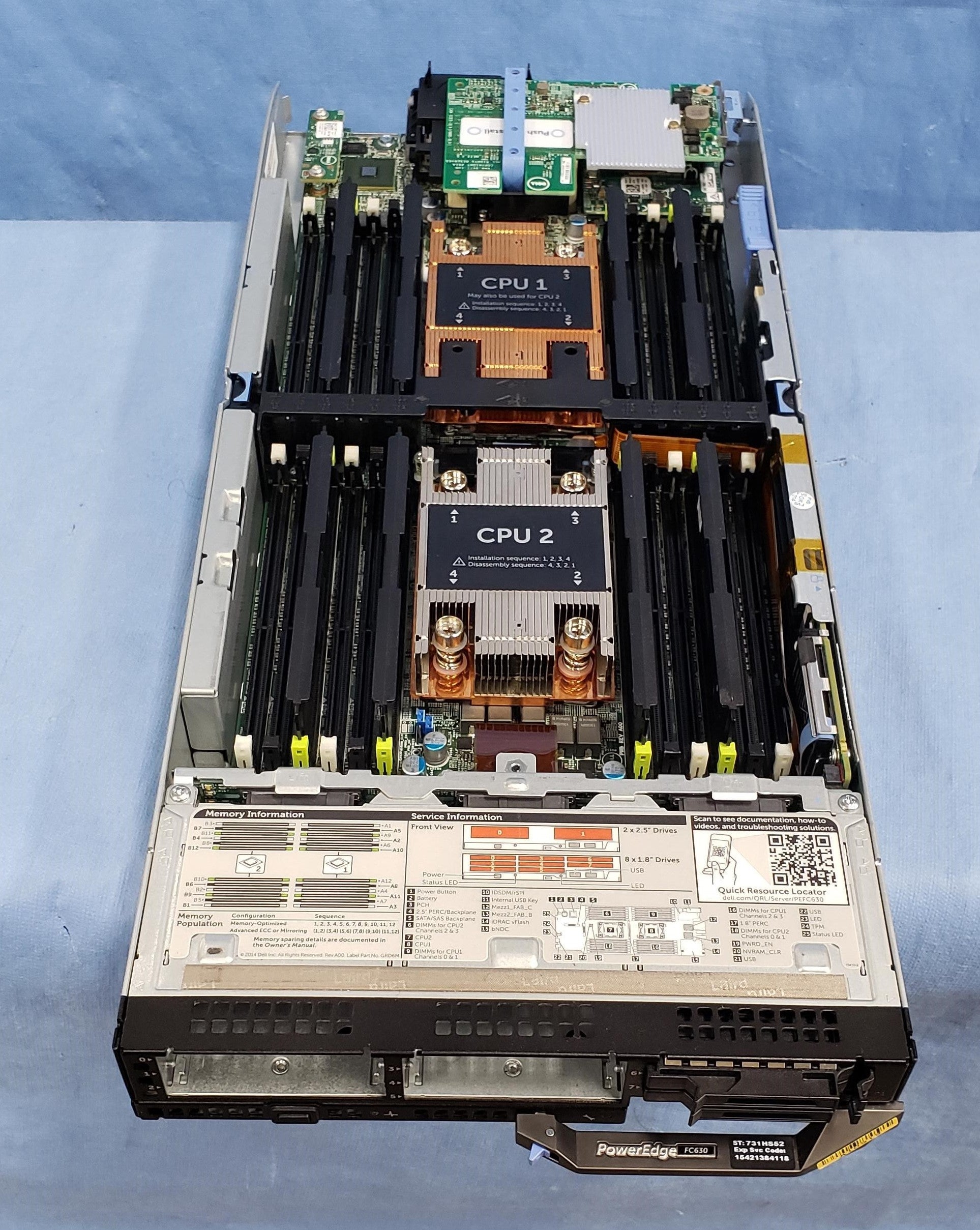 Dell PowerEdge FC630 8x 1.8” Blade Server 2x 10-Core E5-2660v3 384GB H730P 10G