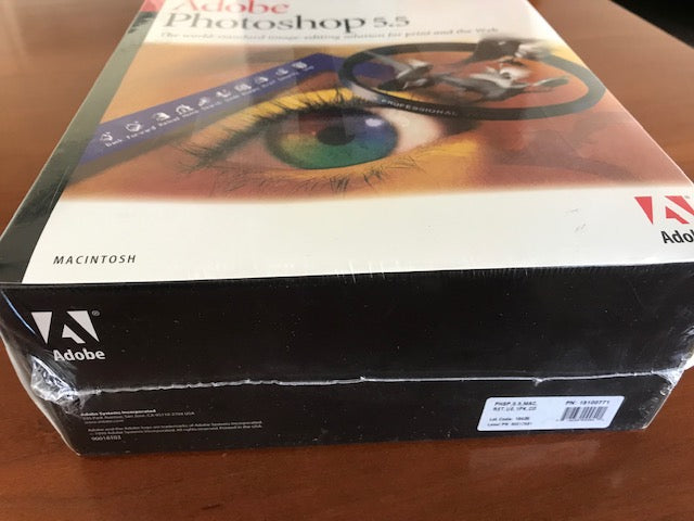 Adobe Photoshop 5.5 Part# 13100771 Upgrade~MAC Macintosh  (UPC# 718659099541) Retail Box
