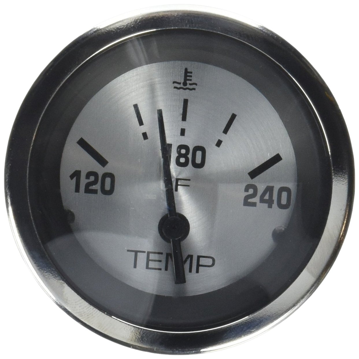 Sierra 63480P Sterling Series 2" Water Temperature Gauge, Stainless Steel Electric, 120-240 F Dial Range, Requires "D" Sender