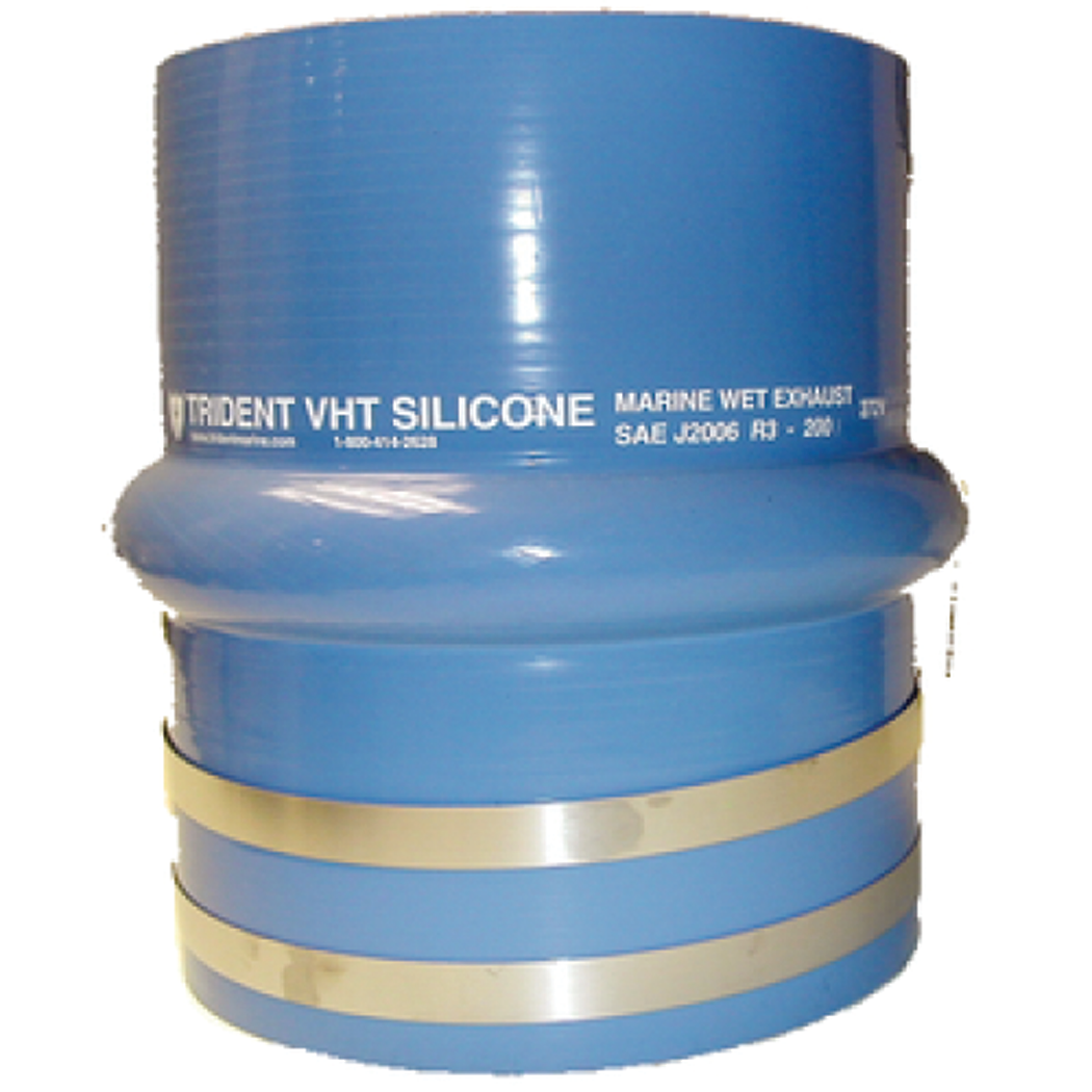 Trident Marine 272V3120-S/S Blue Silicone "VHT" Single Hump Hose w/T-Bolt Clamps, 3 1/2"