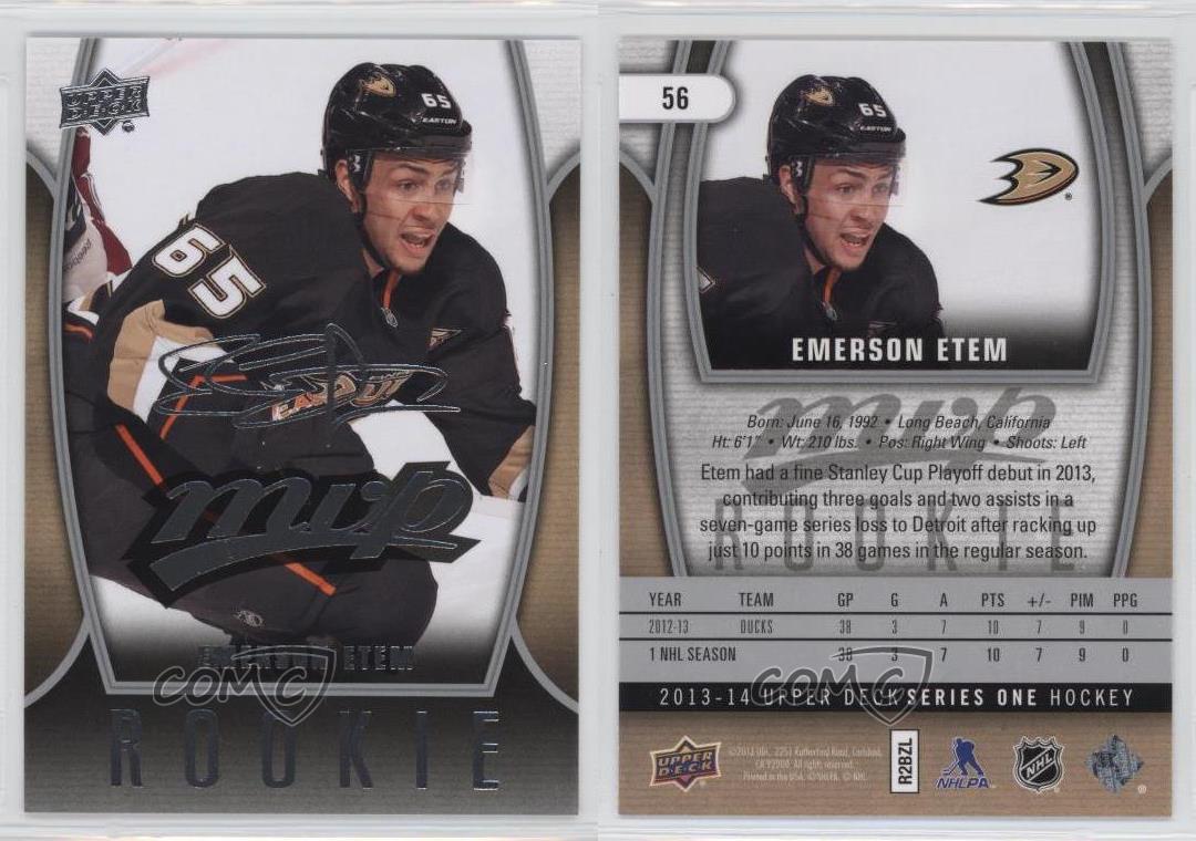 2013-14 Upper Deck MVP Emerson Etem #56 Rookie RC|257245696695