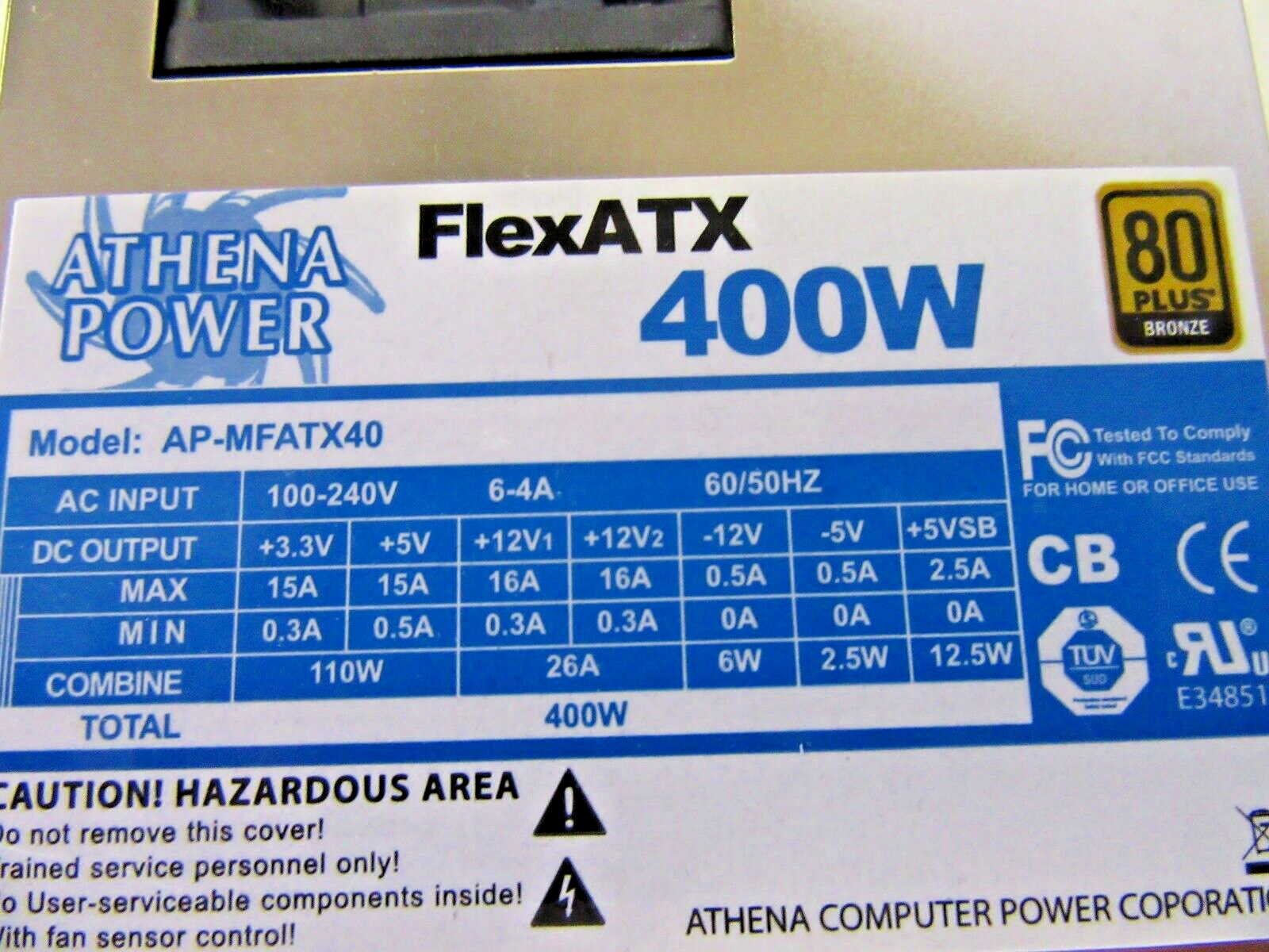 Athena Power AP-MFATX40 400W PSU - Detail | Alo Tech Solutions