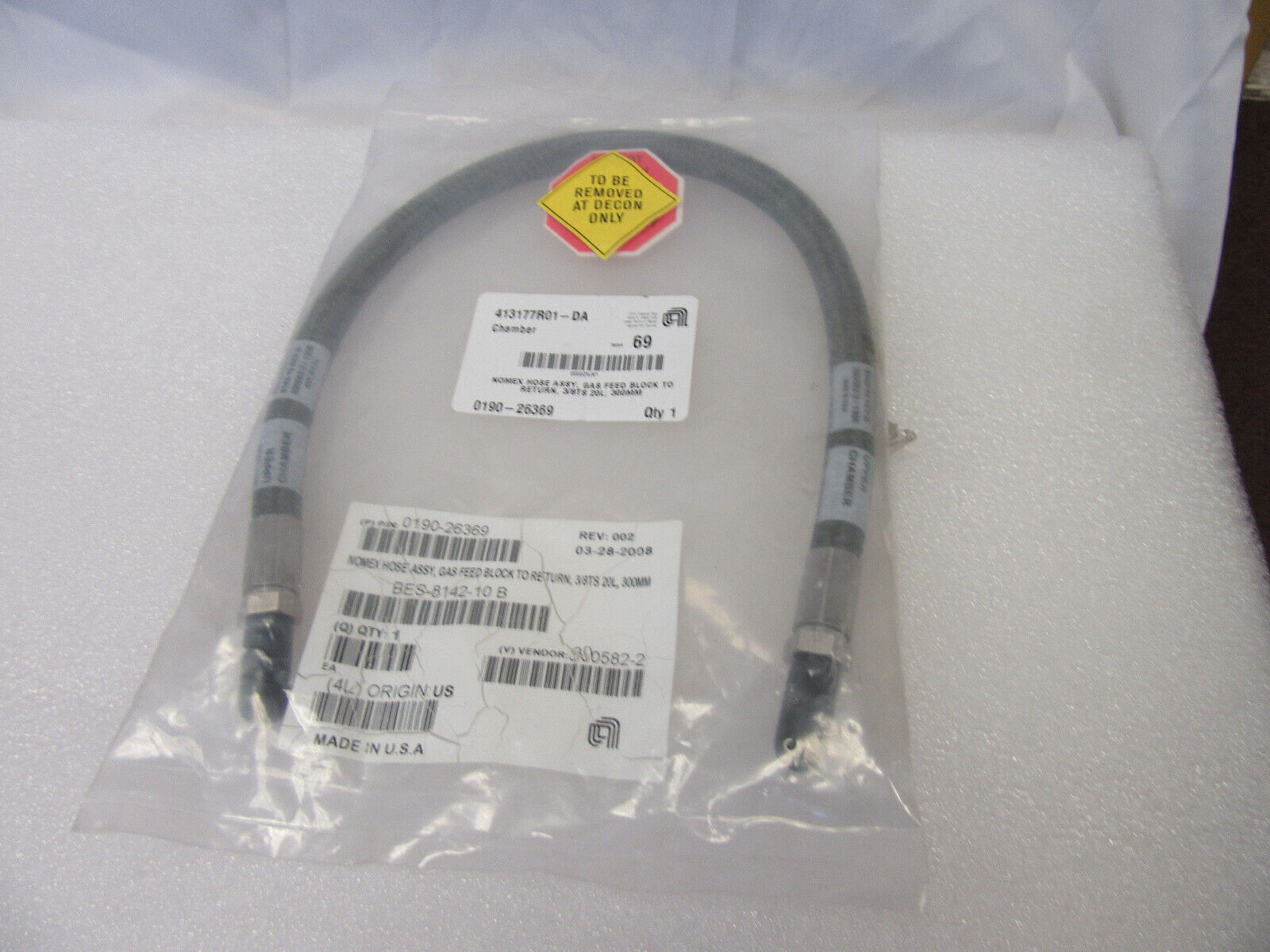 Applied Materials 0190-26369 Gas Feed Hose Assembly 300MM | Alo Tech Solutions