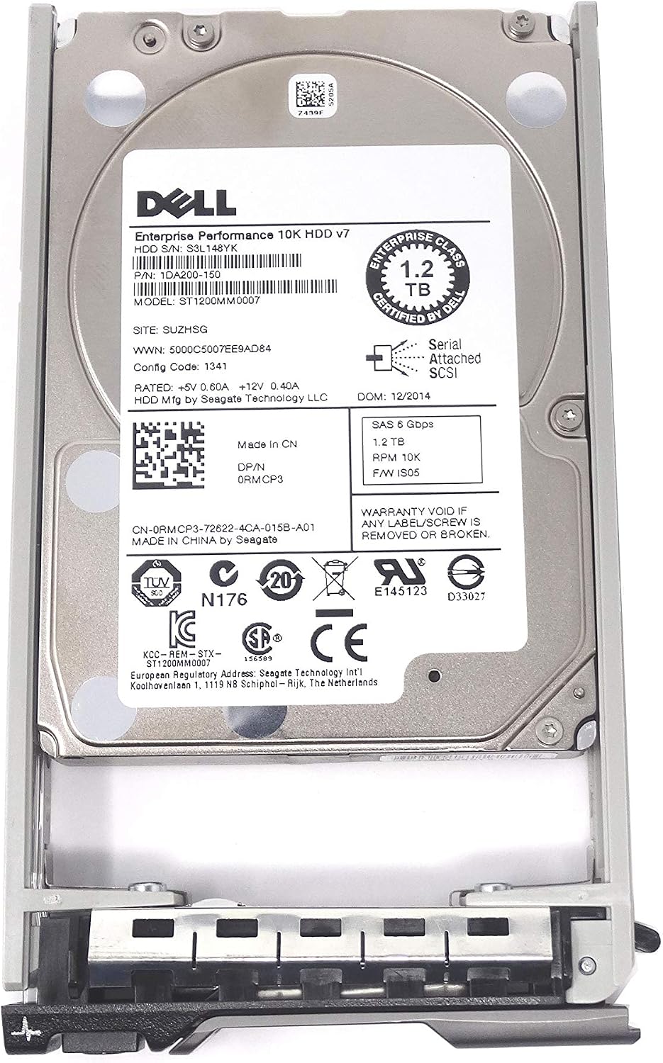 Dell WXPCX 1.2TB 10K 6Gbps SAS 2.5 inch Enterprise HDD