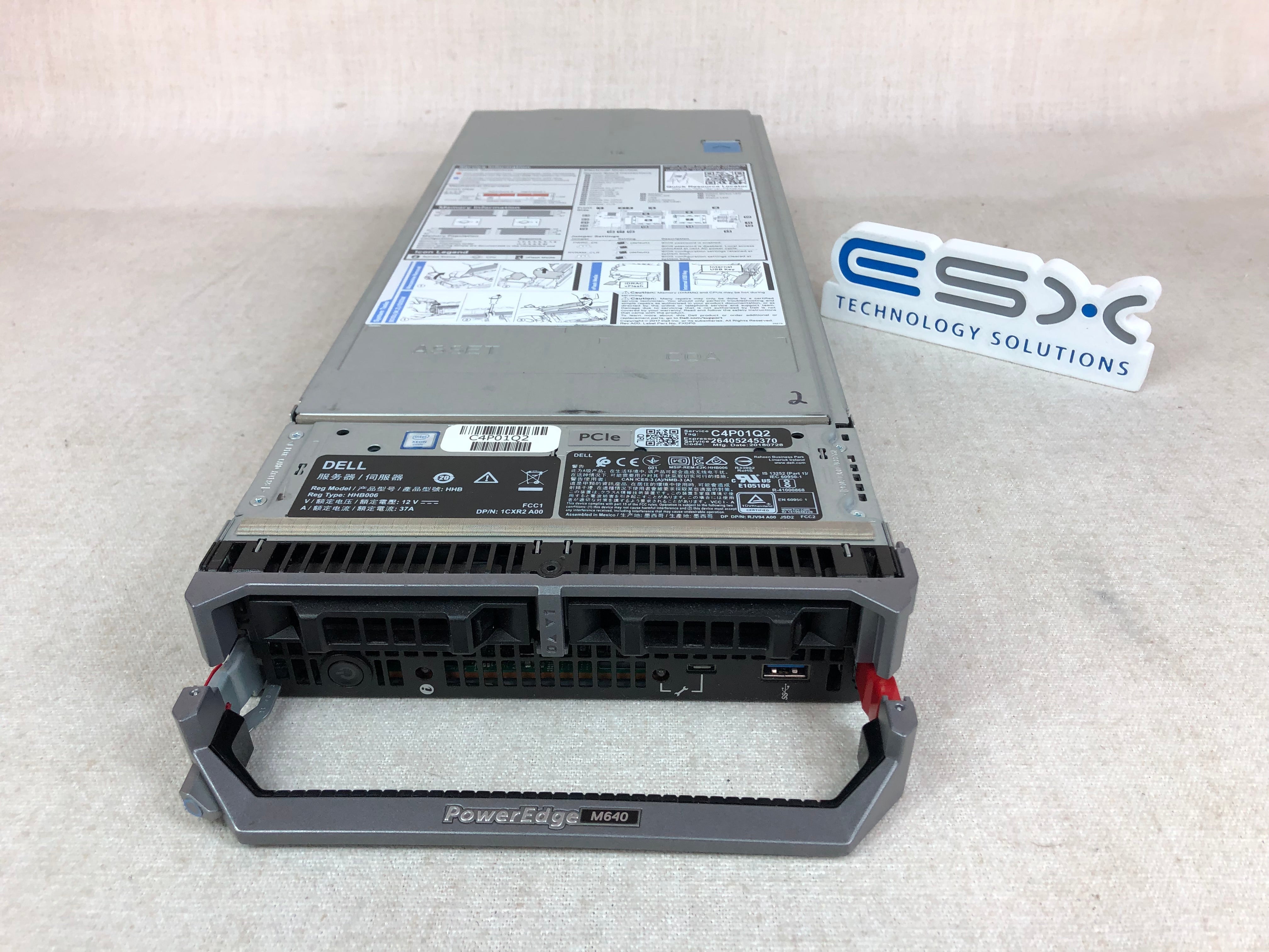 Dell PowerEdge M640 Blade Server 2x 28C Platinum 8276 2.2GHz 768GB, 2x 480GB SSD
