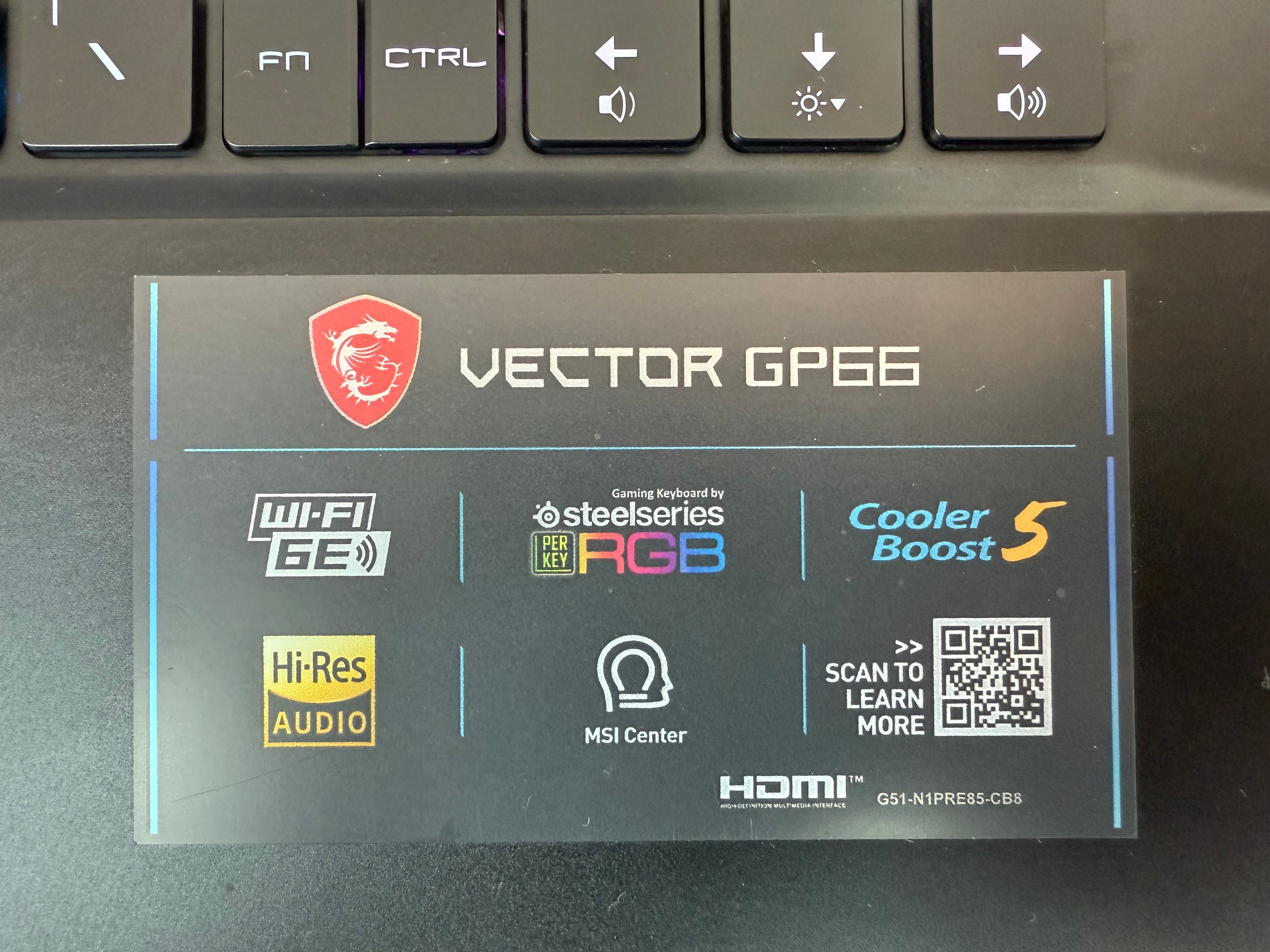 MSI Vector GP66 15.6” Gaming Laptop | i9-12900H | 1TB SSD | 32GB Ram | 3080Ti