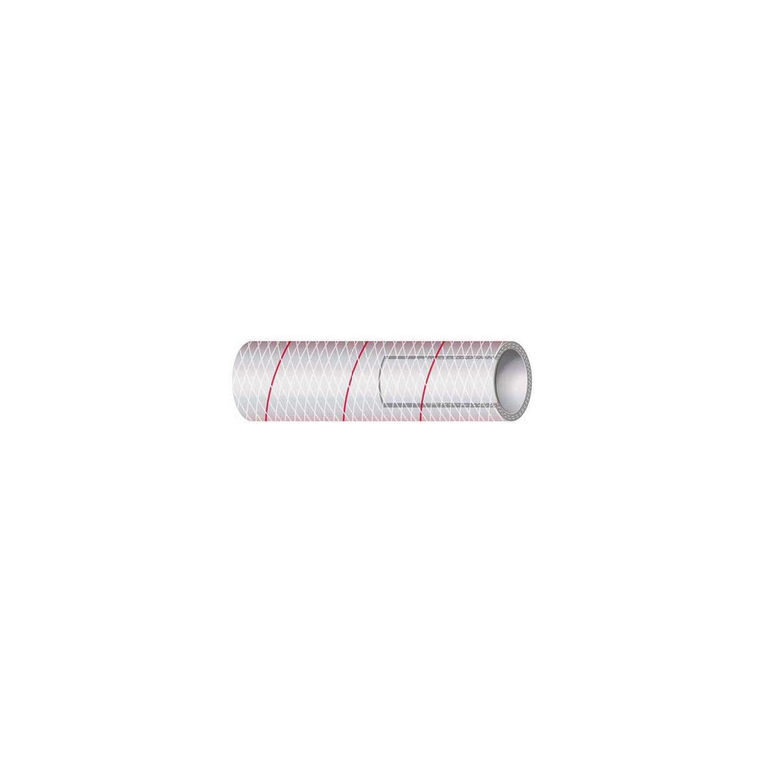 Shield 16-162-1186 Shields Marine Hose Clear Reinforced Series 162 PVC Tubing w/, Red Tracer