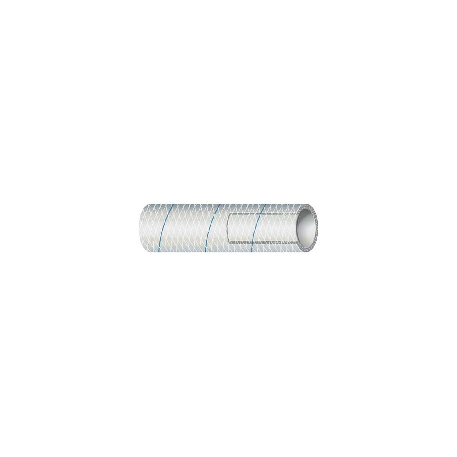 Shield 16-164-0126 Shields Marine Hose Clear Reinforced Series 164 PVC Tubing w/, Blue Tracer