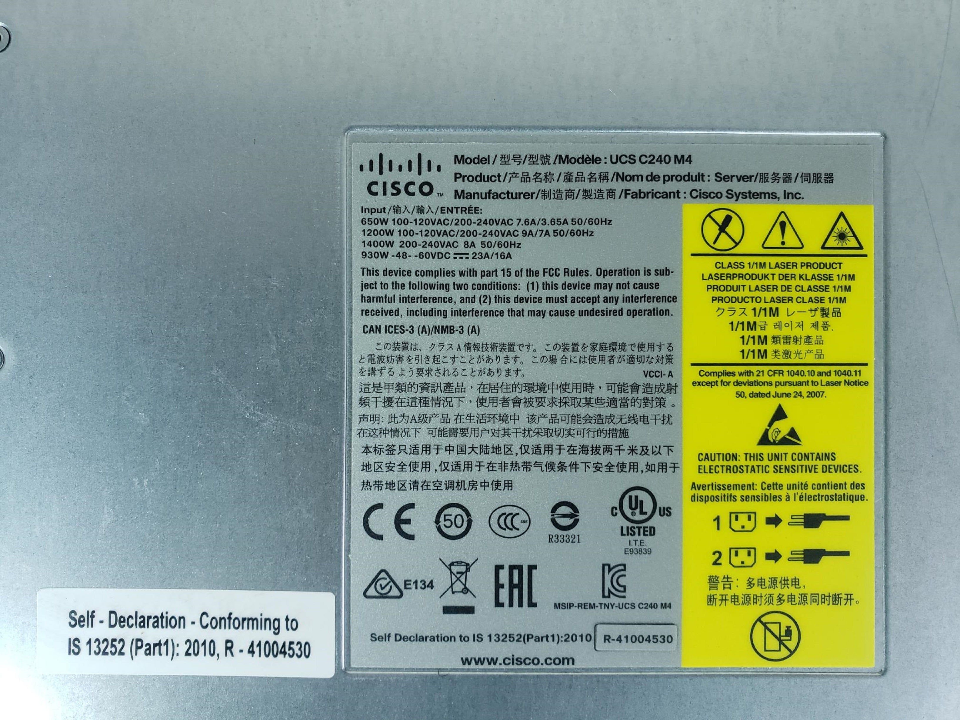 Cisco UCSC-C240-M4S2 2U 16x 2.5” Server 2x 14Core E5-2697v3 2.6GHz CPU 128GB RAM