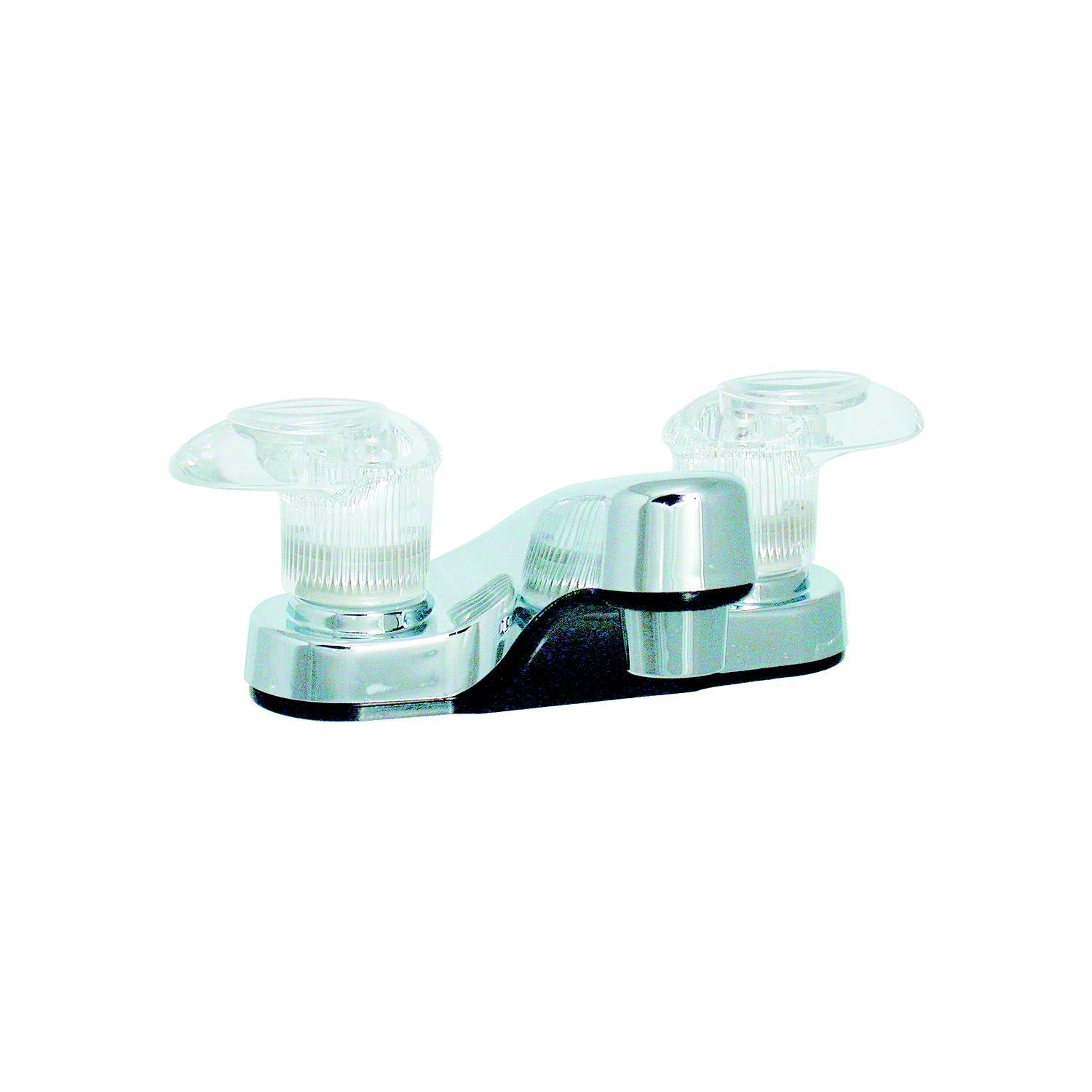 Valterra PF222301 Catalina Chrome Finish RV Lavatory Bathroom Faucet w/ Two, Clear Acrylic Lever Handles