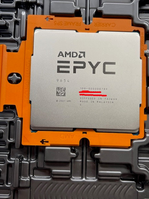 AMD EPYC 9654 Genoa 96-Core 2.40GHz 384MB L3 Cache 360w Socket SP5 100-000000789 / 100-000000921 Tray Pack Server Processor