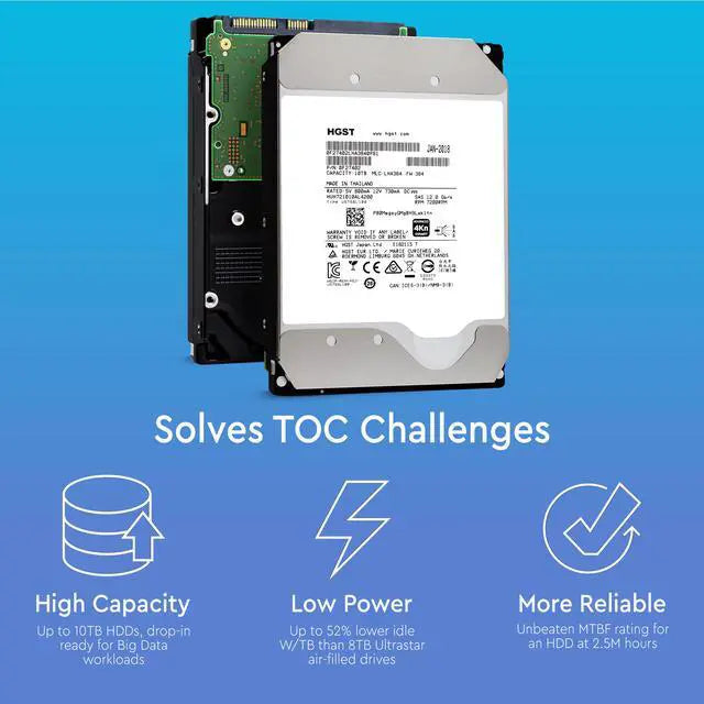 Alt view image 5 of 8 - HGST Ultrastar He10 10TB 7200 RPM SAS 12Gb/s 3.5-Inch Enterprise Hard Drive HUH721010AL4200