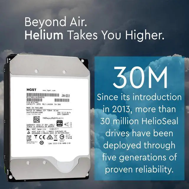 Alt view image 7 of 8 - HGST Ultrastar He10 10TB 7200 RPM SAS 12Gb/s 3.5-Inch Enterprise Hard Drive HUH721010AL4200