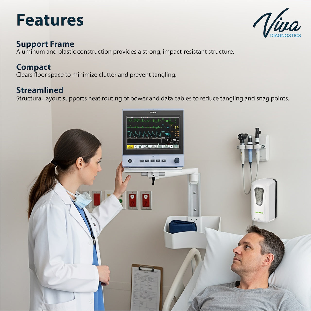 Wall Mount Bracket for Edan Spot Monitor