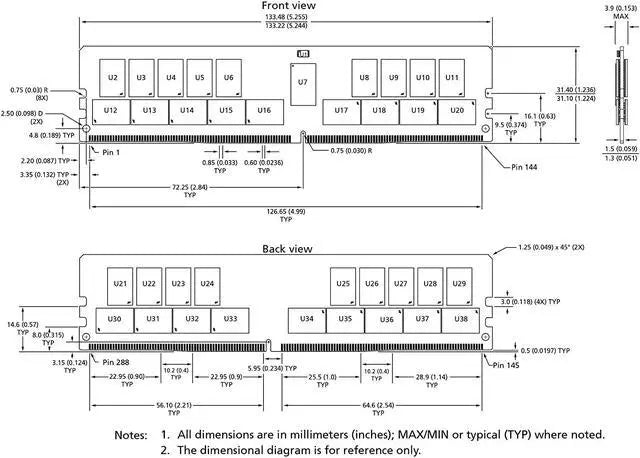 Micron 32GB PC4-19200 DDR4-2400MHz ECC Registered CL17 288-Pin DIMM 1.2V Dual Rank Memory Module Mfr P/N MTA36ASF4G72PZ-2G3B1