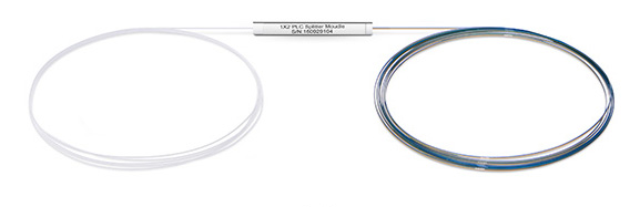 1x2 PLC Fiber Splitter, Steel Tube, Bare Fiber 250μm, No Connector