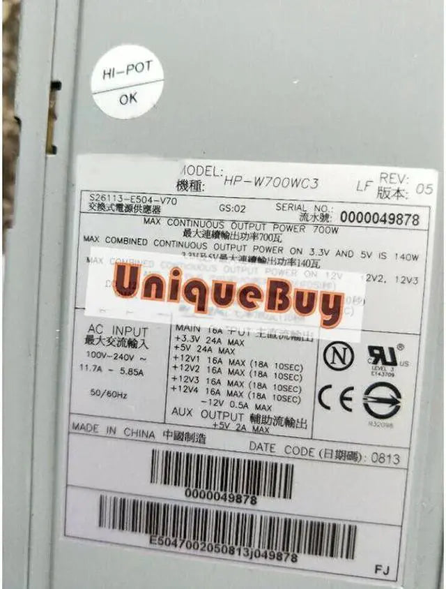 H-IPRO H-P-W700WC3 Server S26113-E504-V71/V70 Workstation Power Supply 700W Psu