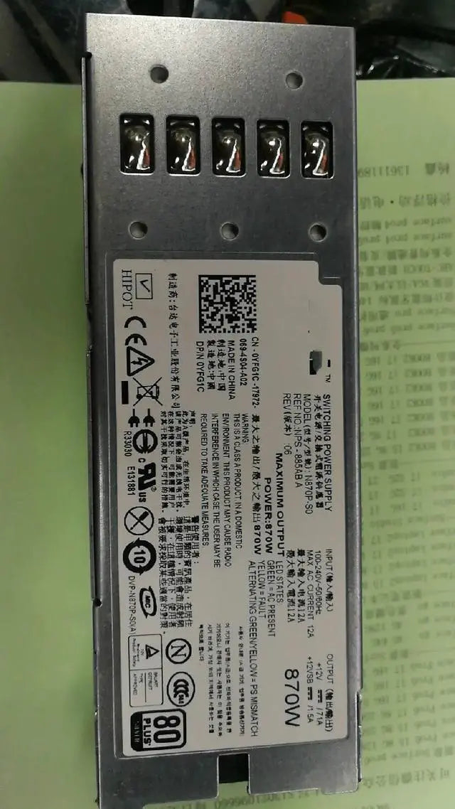 Main image of For Dell R710 T61d0 server power supply 870W power supply N870P-S0 A870P-00