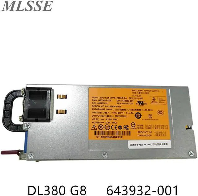 Main image of For DL380 G8 750W Server Power Supply DPS-750AB-3 A 643932-001 643955-201 660183-001 656363-B21  Tested
