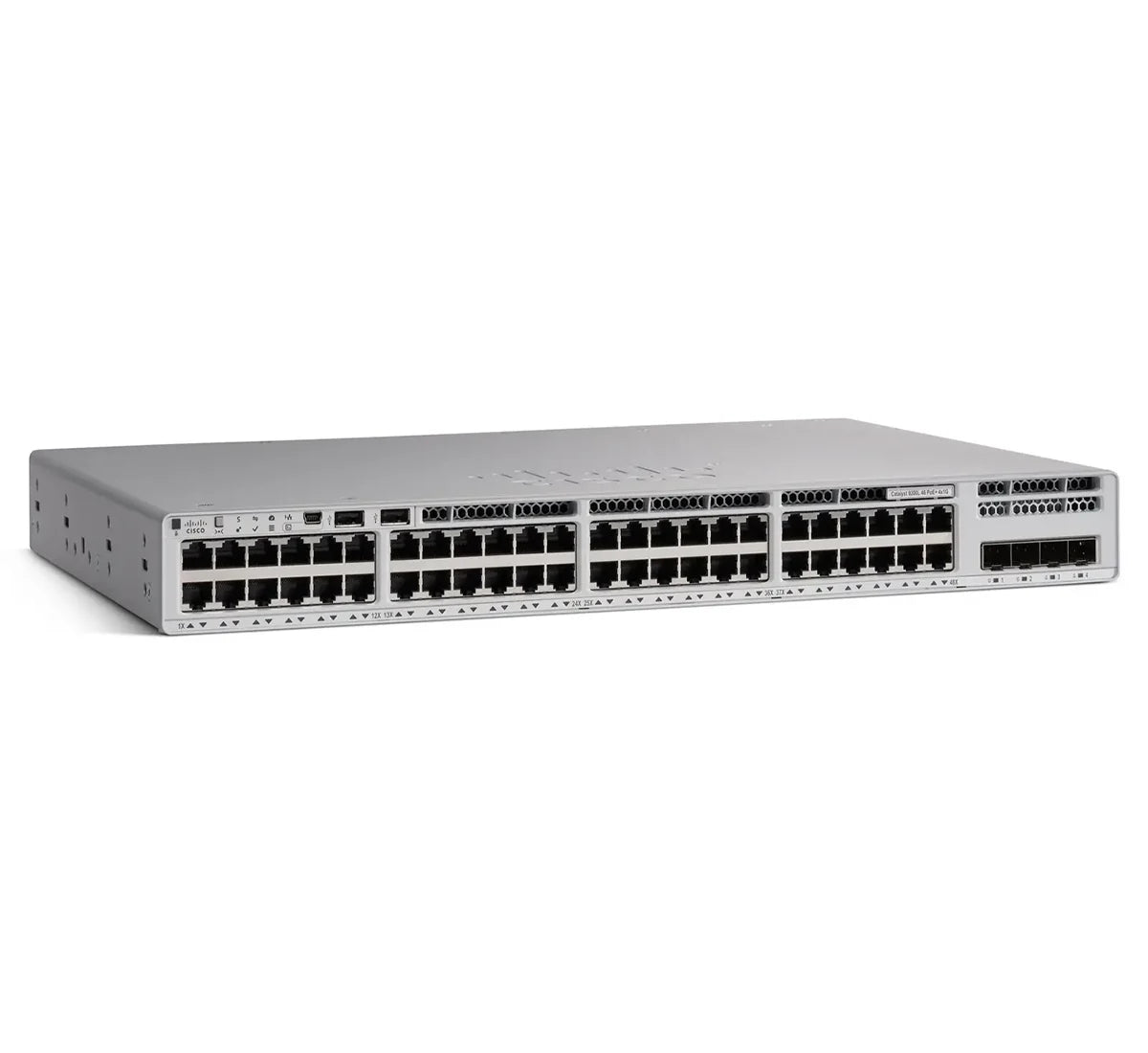 Switch Cisco C9200L-48PL-4G-E: 48 puertos PoE+ parcial, enlaces ascendentes de 1 G, características esenciales de red