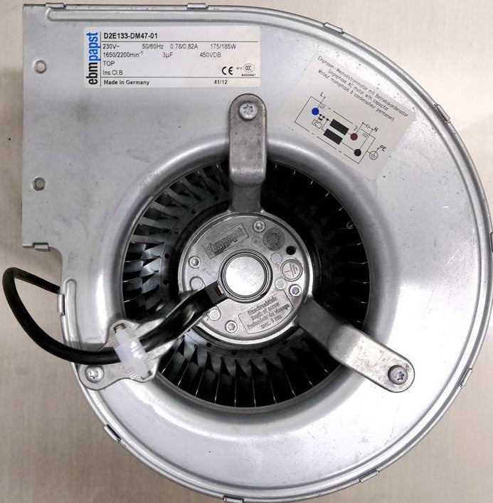D2E133-DM47-01 ebm-papst Blowers & Centrifugal Fans AC Centrifugal Blower, 133mm Round, 230VAC, 353CFM