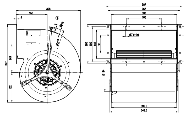 D4E225-EH01-01 Ebmpapst Centrifugal Cooling Fan