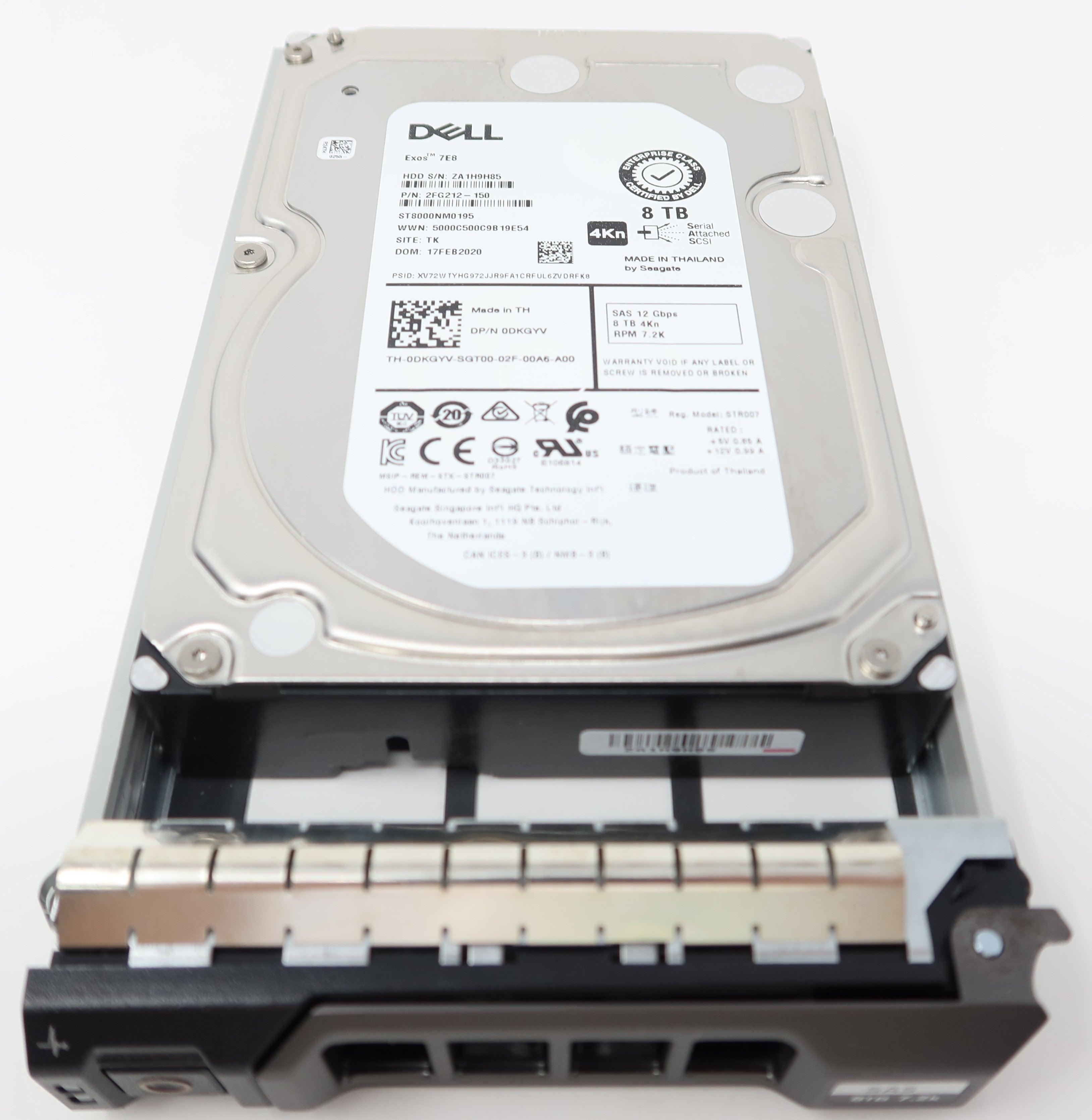 Dell ST8000NM0195 8TB SAS 7.2k 3.5" 12G 4Kn Hard Drive DKGYV