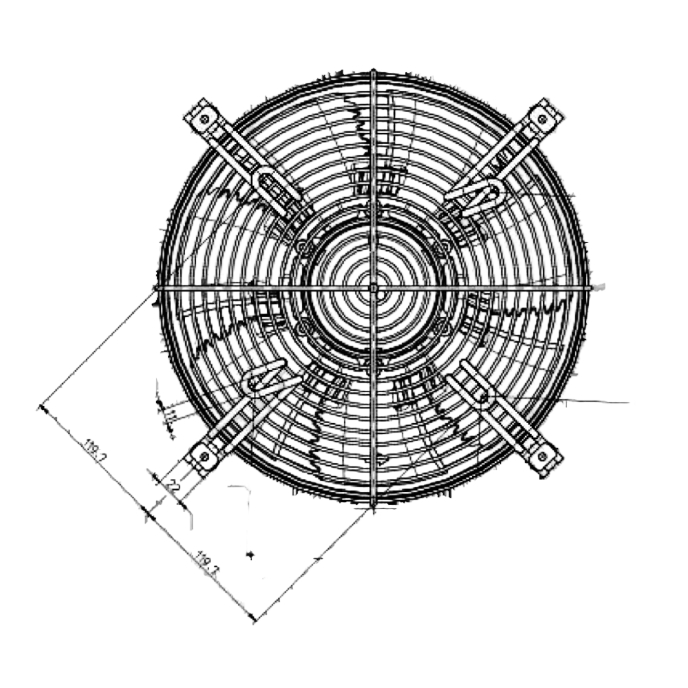 FE031-4DZ.OC.A7 0.20kW ZIEHL-ABEGG Axial Fan 3-230/400V 0.5/0.29A 1410rpm