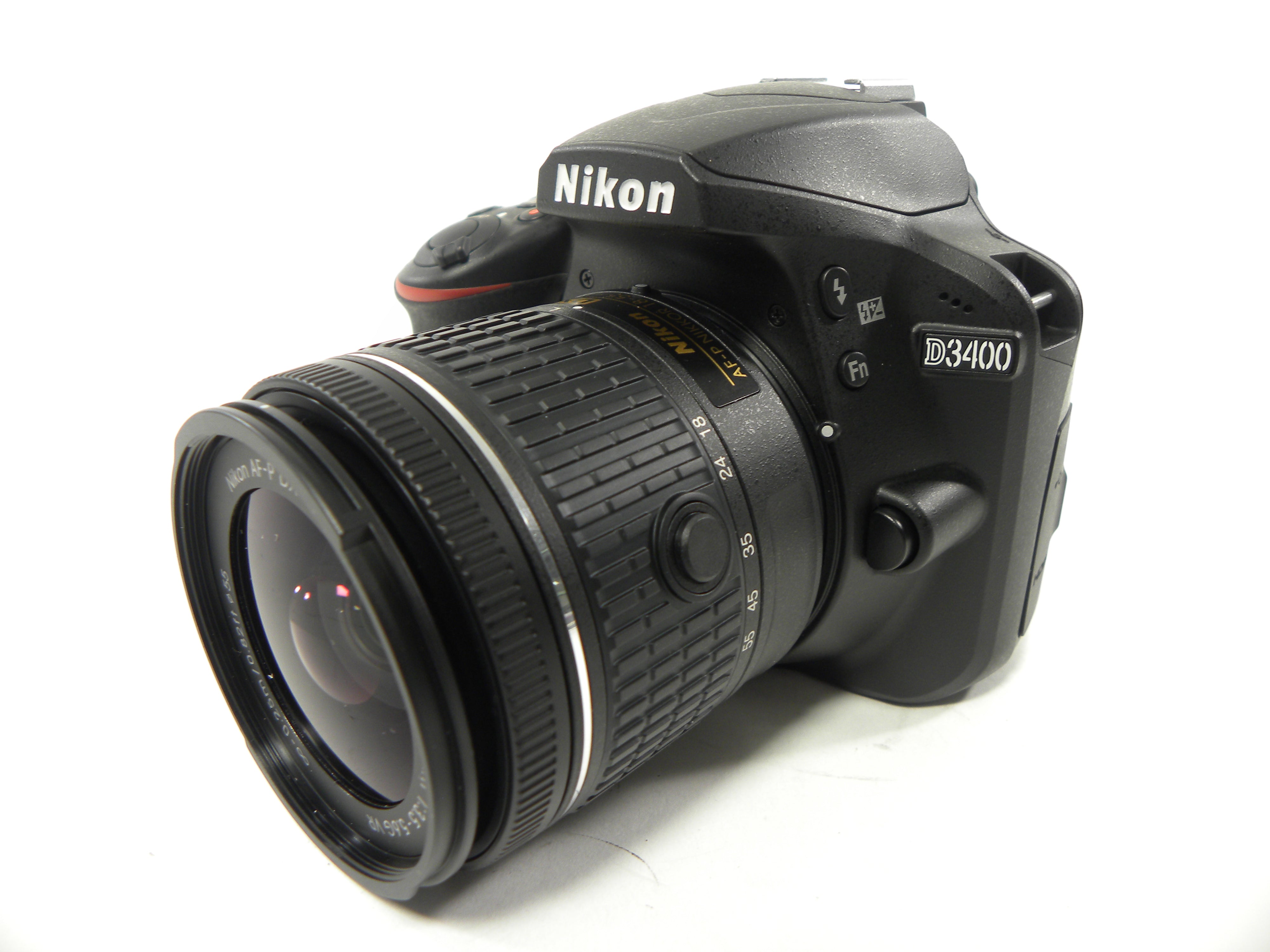 Nikon D3400 24.2mp Digital SLR w/Nikkor AF-P 18-55 Shutter Ct. #97