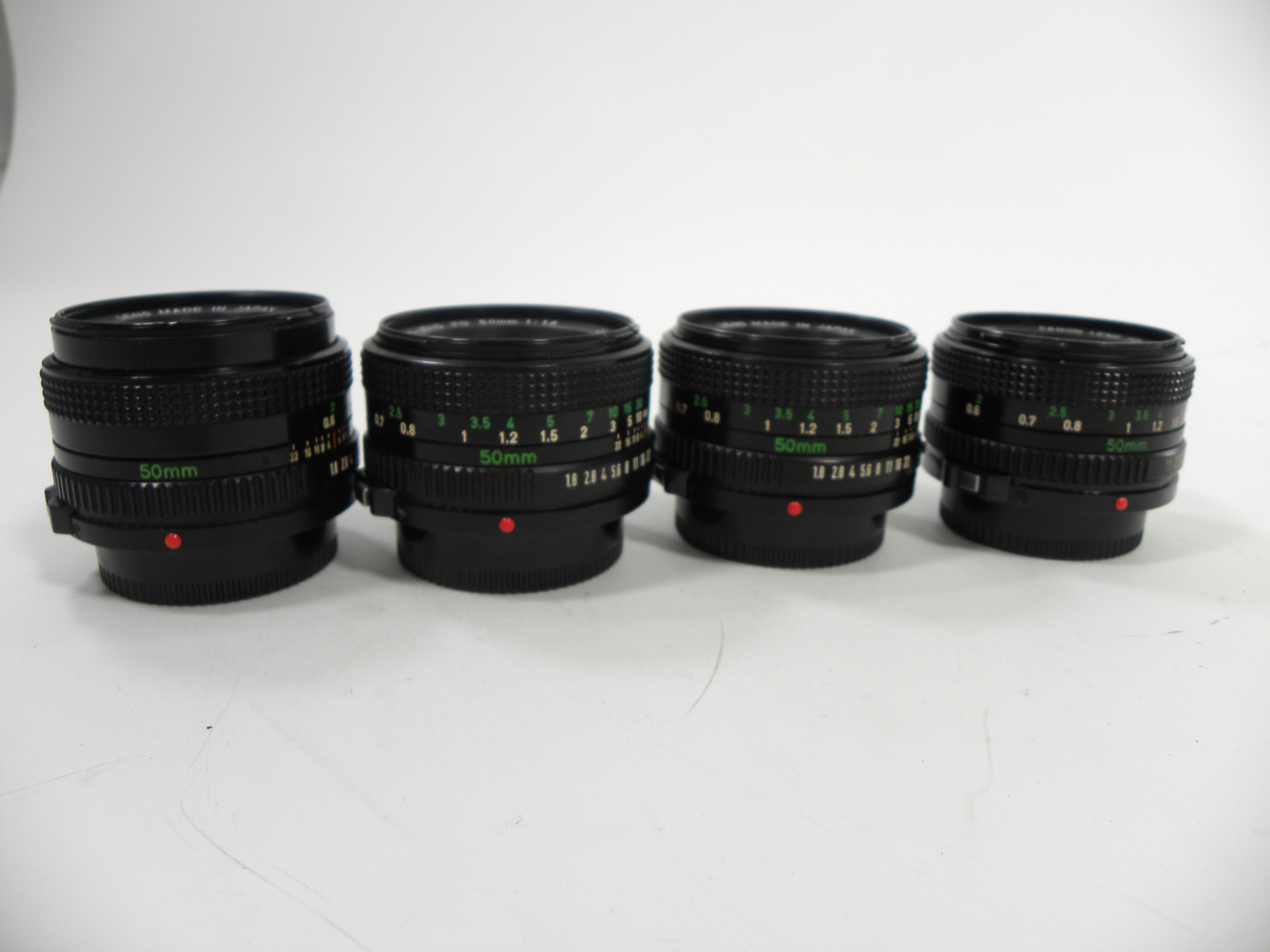 Canon FD 50mm f1.8 Lot of 4 AS IS NO RETURNS! (parts or repair)