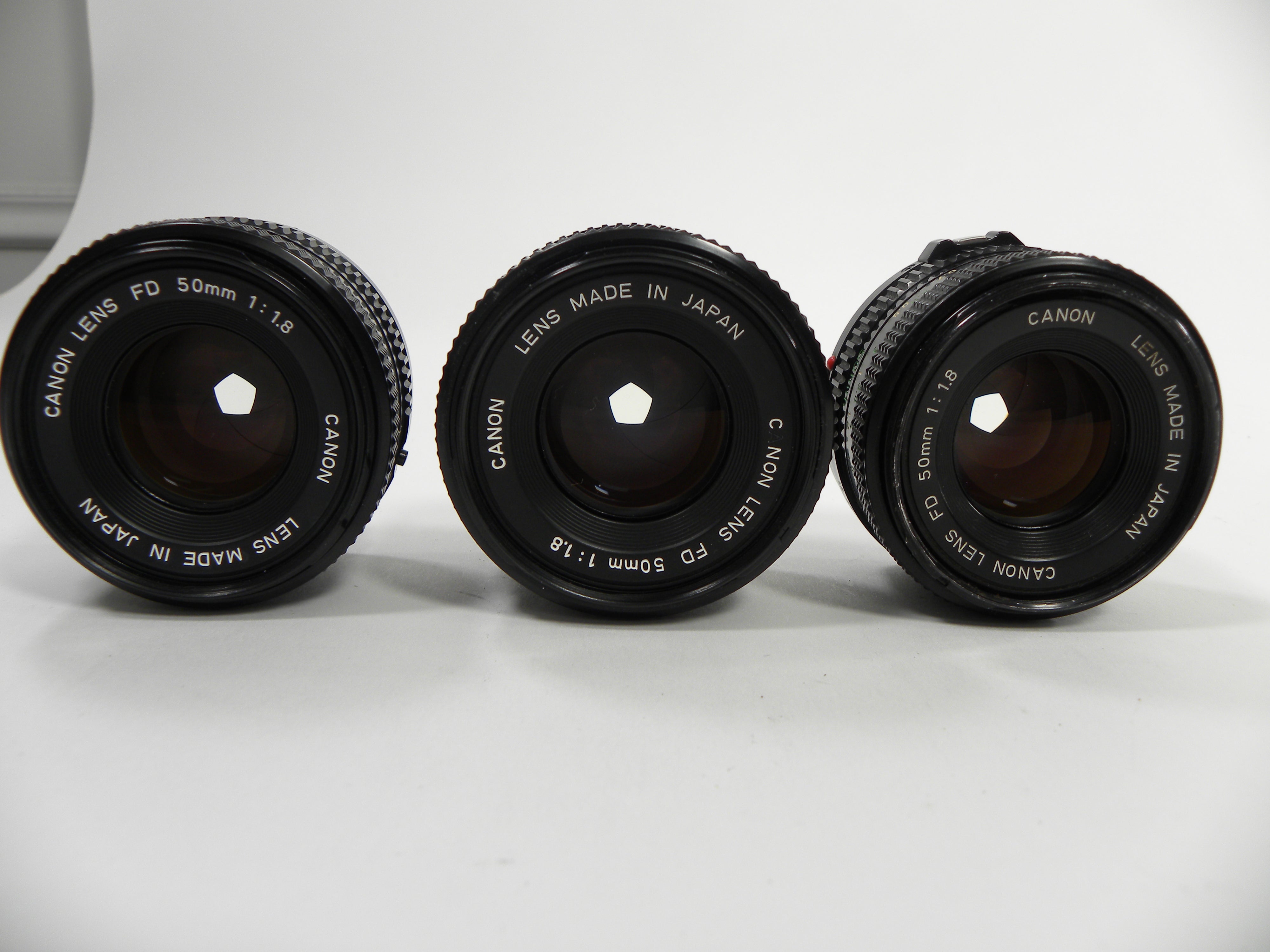 Canon FD 50mm f1.8 Lot of 3 lenses AS IS  NO RETURNS!!