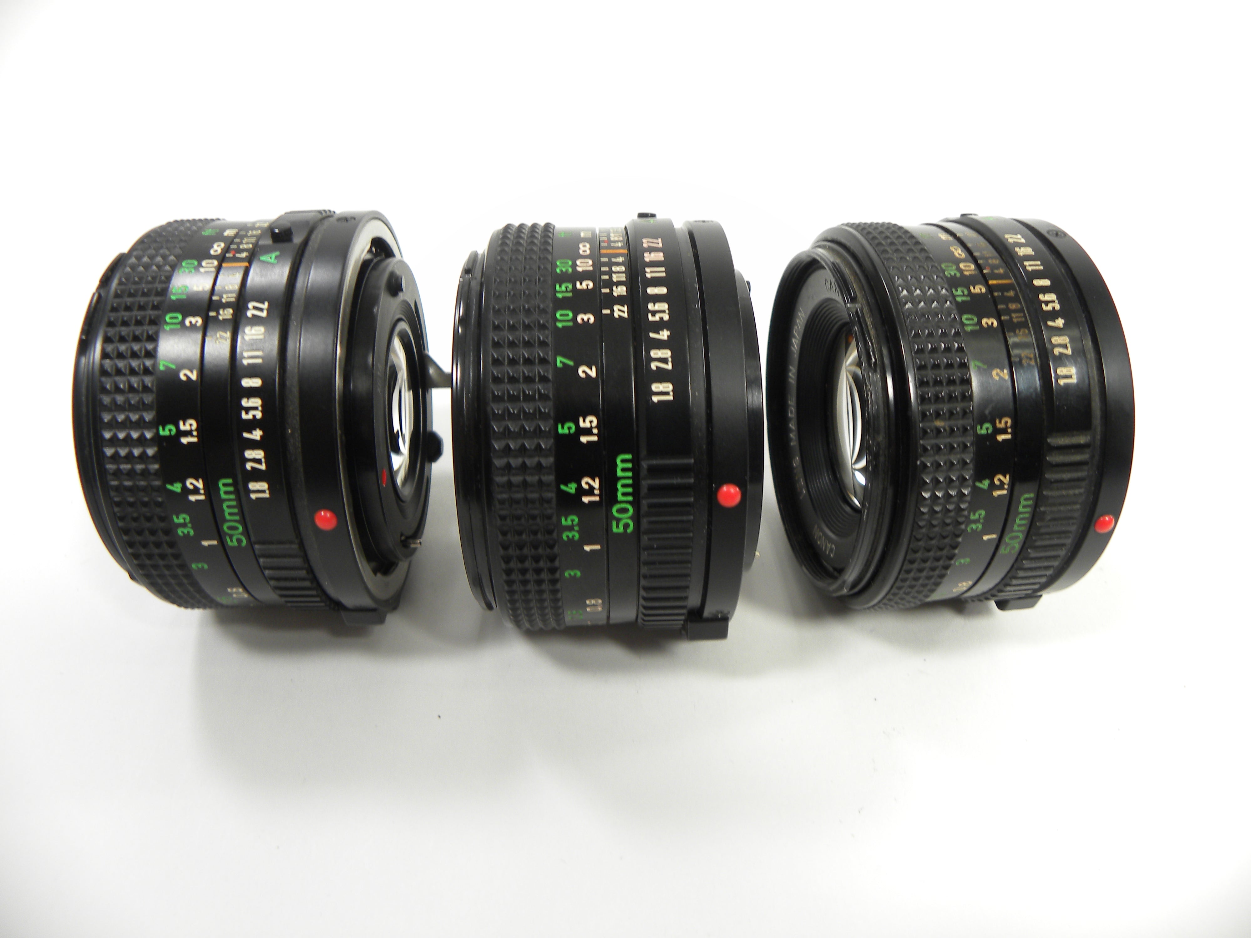 Canon FD 50mm f1.8 Lot of 3 lenses AS IS  NO RETURNS!!