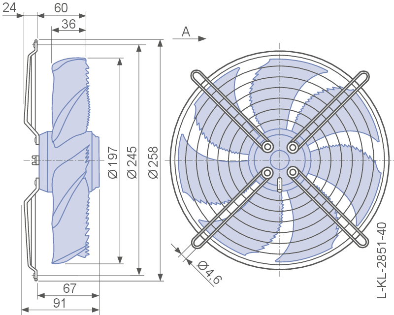 FN025-4ED.W8.A7 ZIEHL-ABEGG Axial Fan  0.12kW 230/V 0.54A 2160rpm