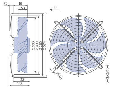 FN030-4EK.WC.V7 ZIEHL-ABEGG Axial Fan 0.09kW 230/V 0.42A 1330rpm