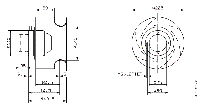 RH22M-2DK.1E.2R ZIEHL-ABEGG centrifugal fan  3-400V 50HZ 2290RPM
