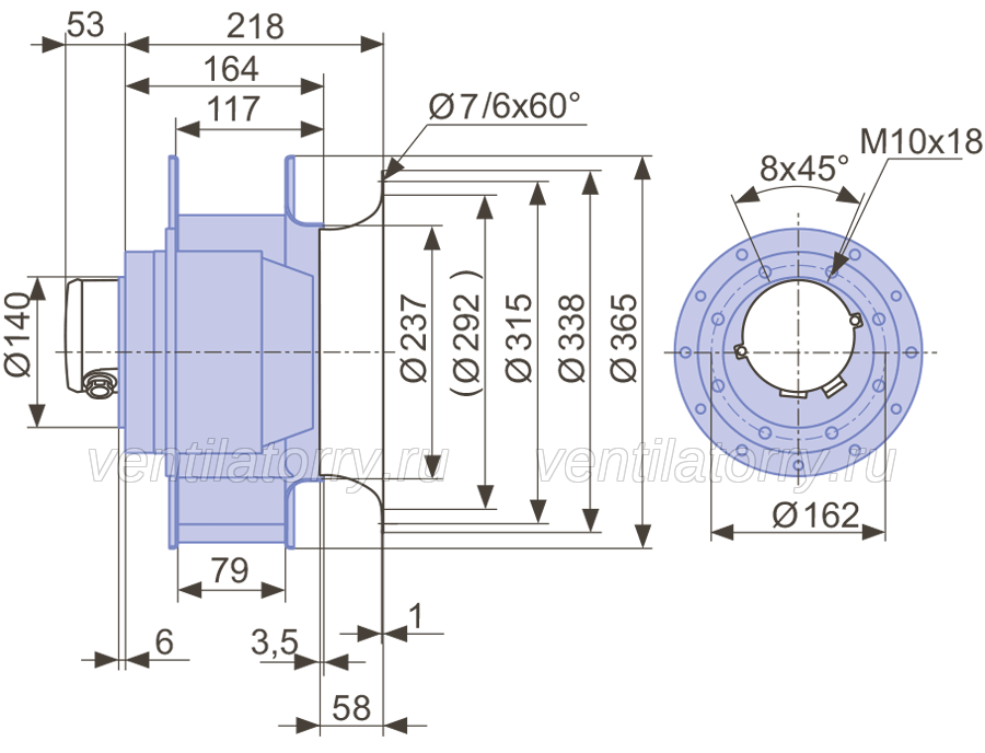 RH35M-2DK.6F.2R ZIEHL-ABEGG centrifugal fan 1.4 kW 3-230/400V 4.8-2.7 A
