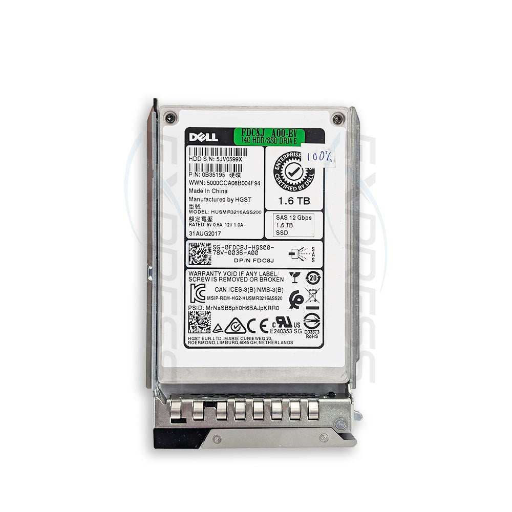 Dell 2.5" 1.6TB SAS 12Gbps MU SSD | FDC8J