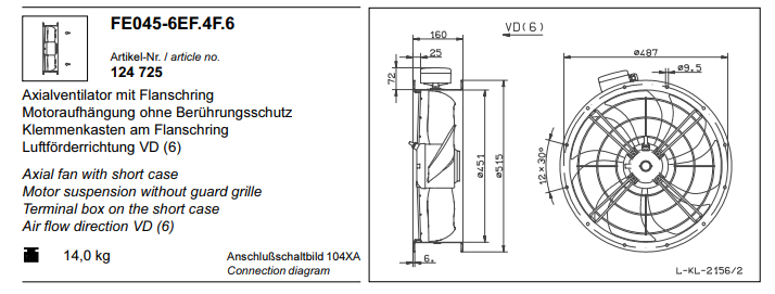 FE045-6EF.4F.6 ZIEHL-ABEGG Axial Fan