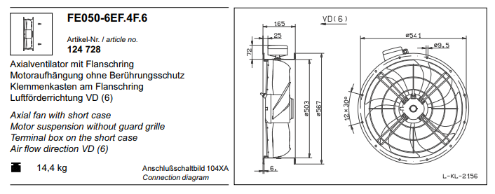 FE050-6EF.4F.6 ZIEHL-ABEGG Axial Fan