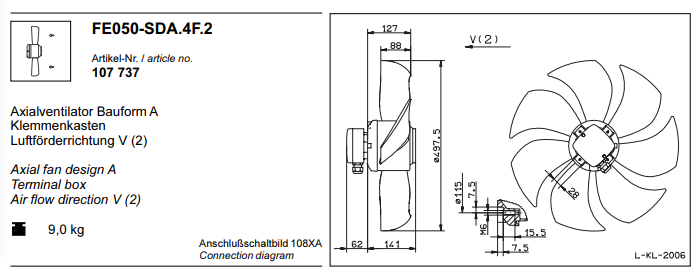 FE050-SDA.4F.2 ZIEHL-ABEGG Axial Fan