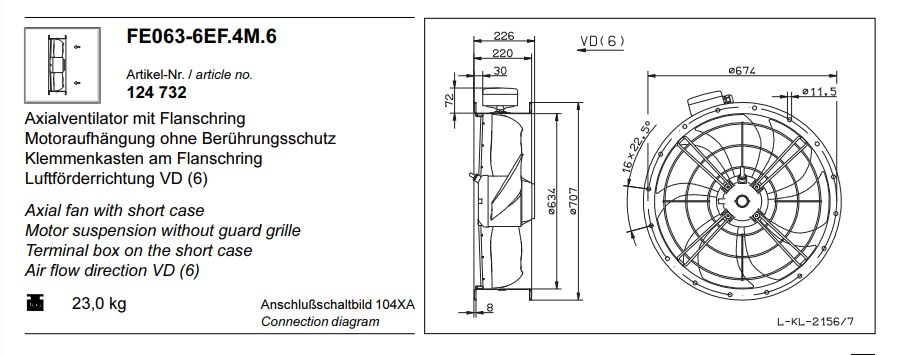 FE063-6EF.4M.6 ZIEHL-ABEGG Axial Fan