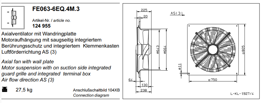 FE063-6EQ.4M.3 ZIEHL-ABEGG Axial Fan