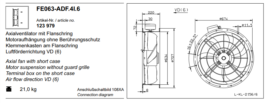 FE063-ADF.4I.6 ZIEHL-ABEGG Axial Fan