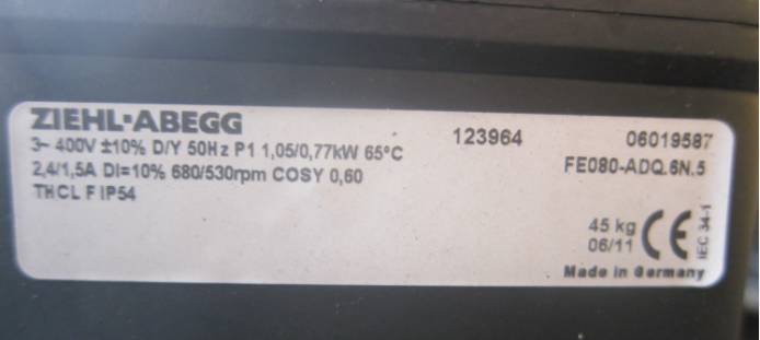 FE080-ADQ.6N.5 ZIEHL-ABEGG Axial Fan