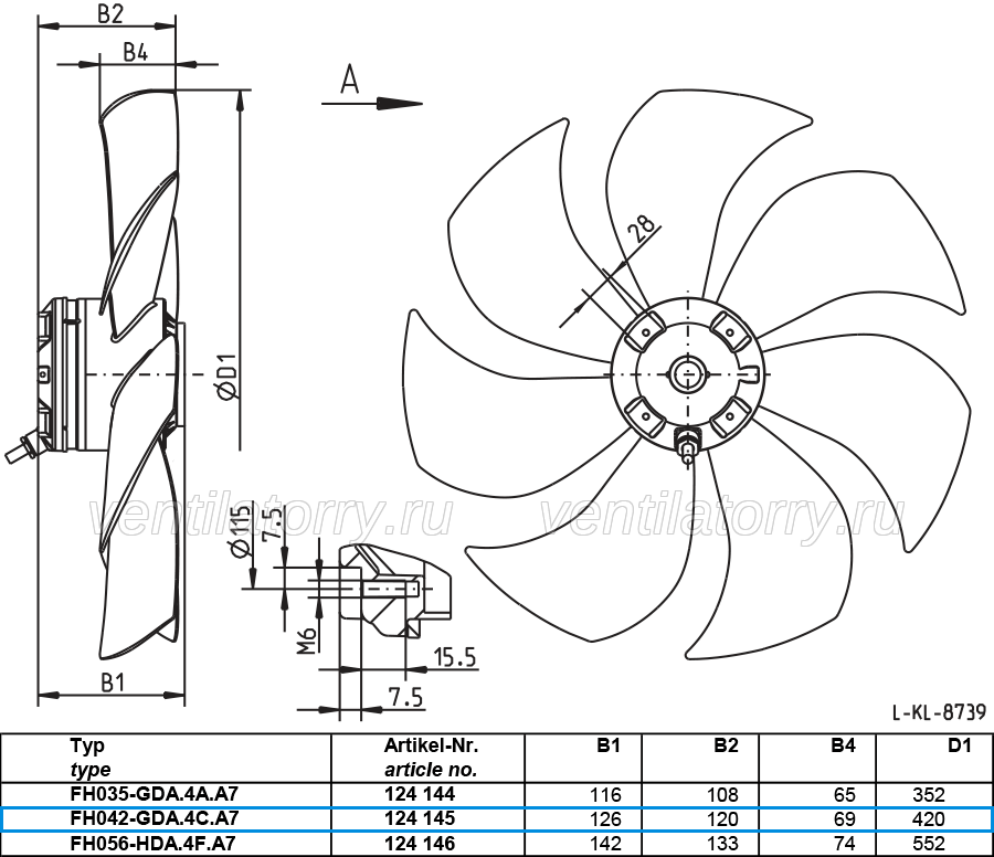 FH042-GDA.4C.A7 ZIEHL-ABEGG Axial Fan
