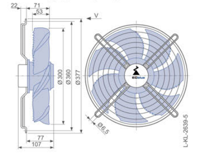 FN030-6II.0E.V7  ZIEHL-ABEGG Axial Fan 150W 200-277/V 1.15/0.84A 1900rpm